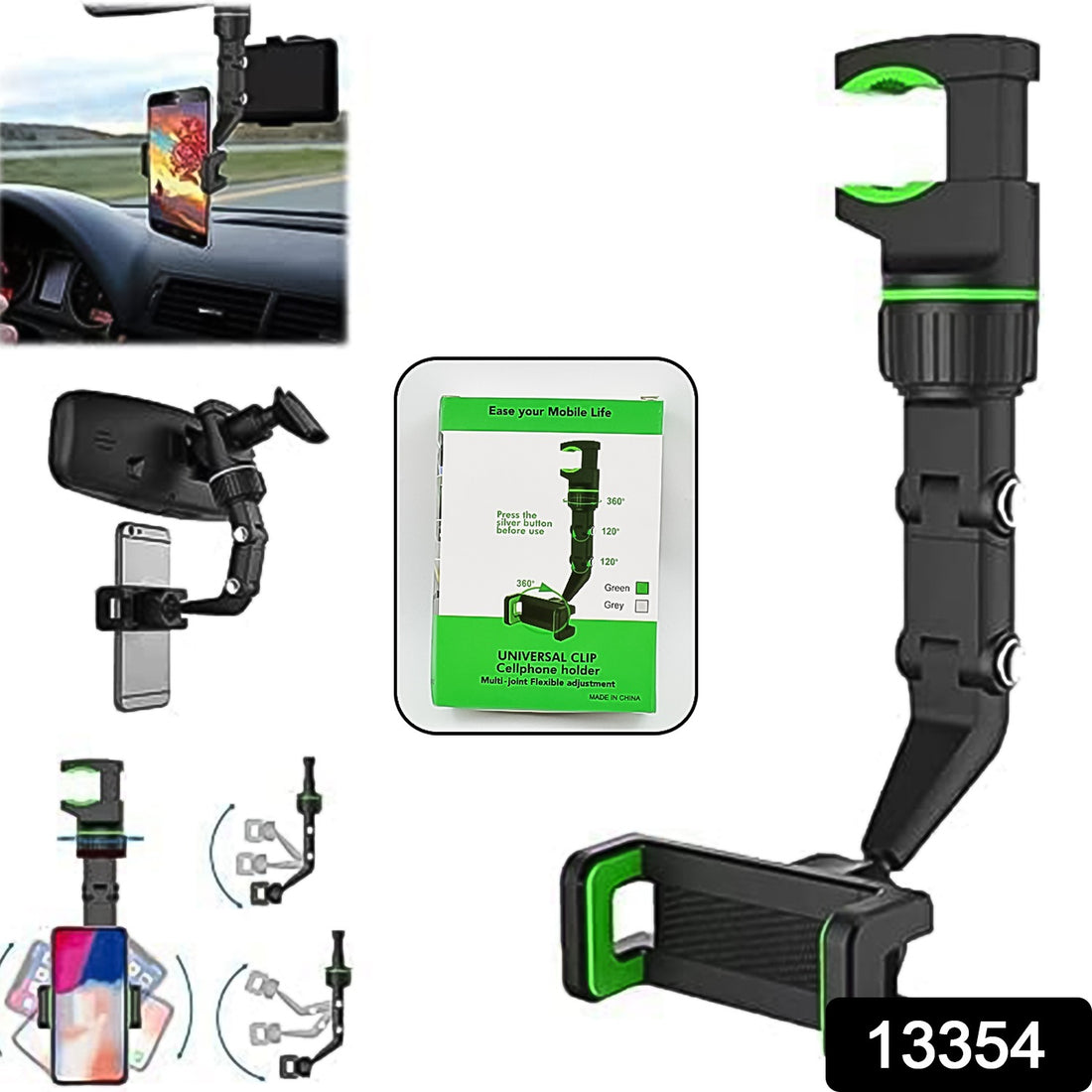 Multifunctional Car Rear View 360 Rotatable Mobile Holder - Shop Gharse