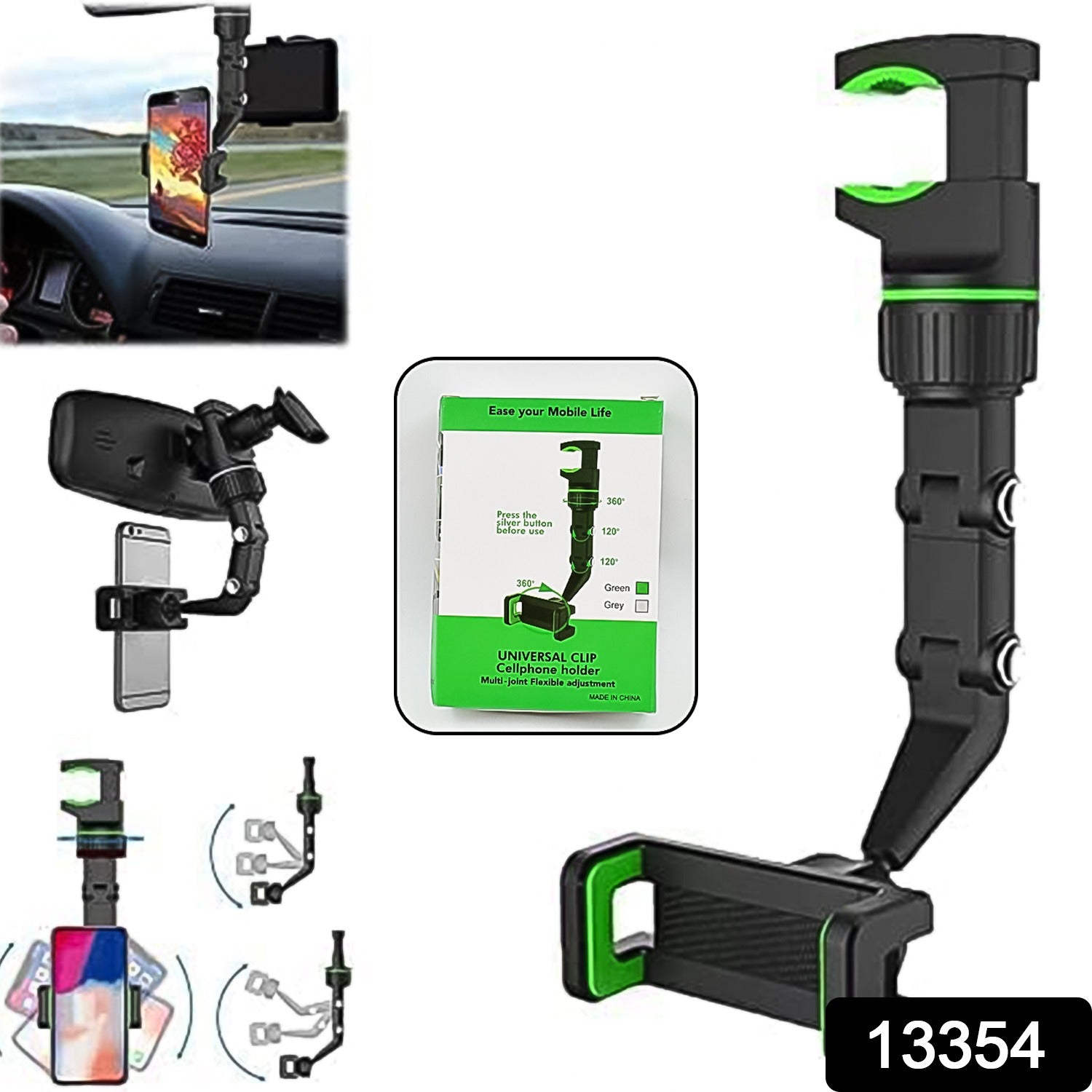 Multifunctional Car Rear View 360 Rotatable Mobile Holder - Shop Gharse