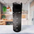Plastic Black Motivational Water Bottle With Straw (900 Ml) - Shop Gharse