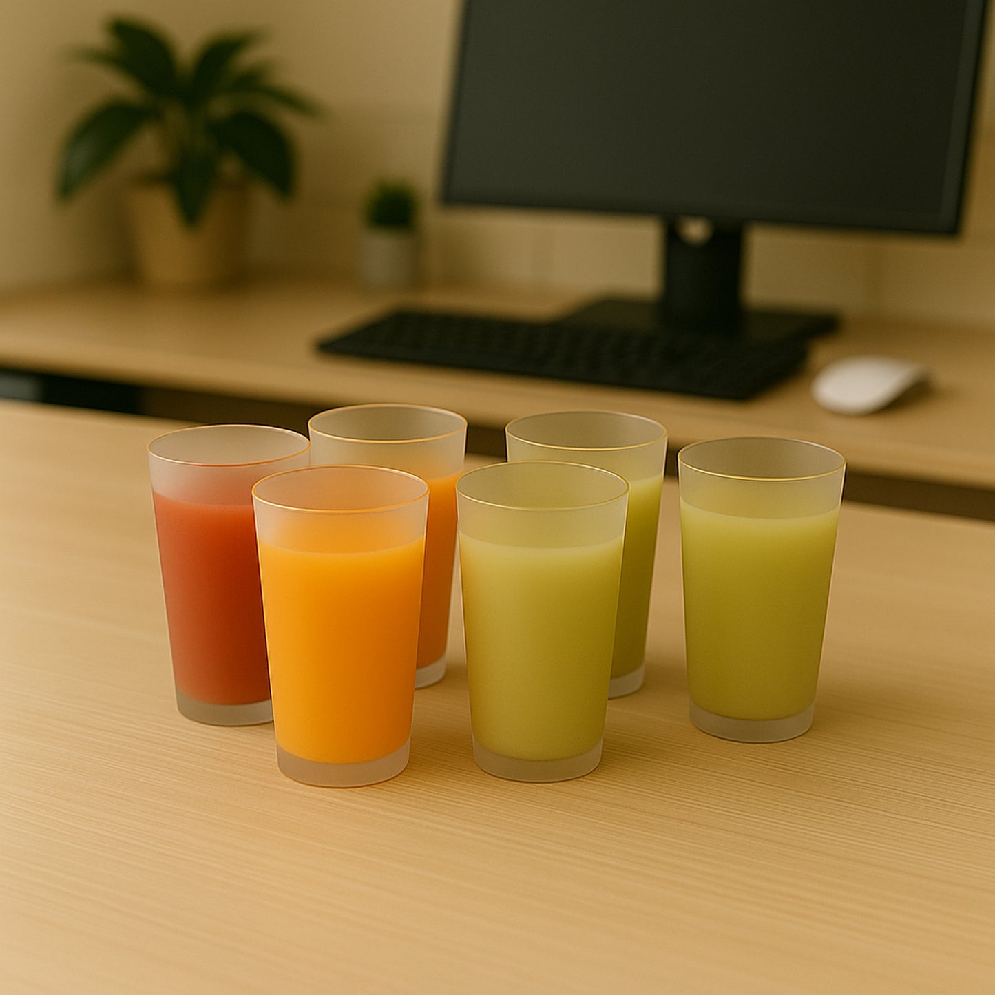 Matt Finish Glass Tumbler Set (Approx 300ml  6 Pc) - Shop Gharse