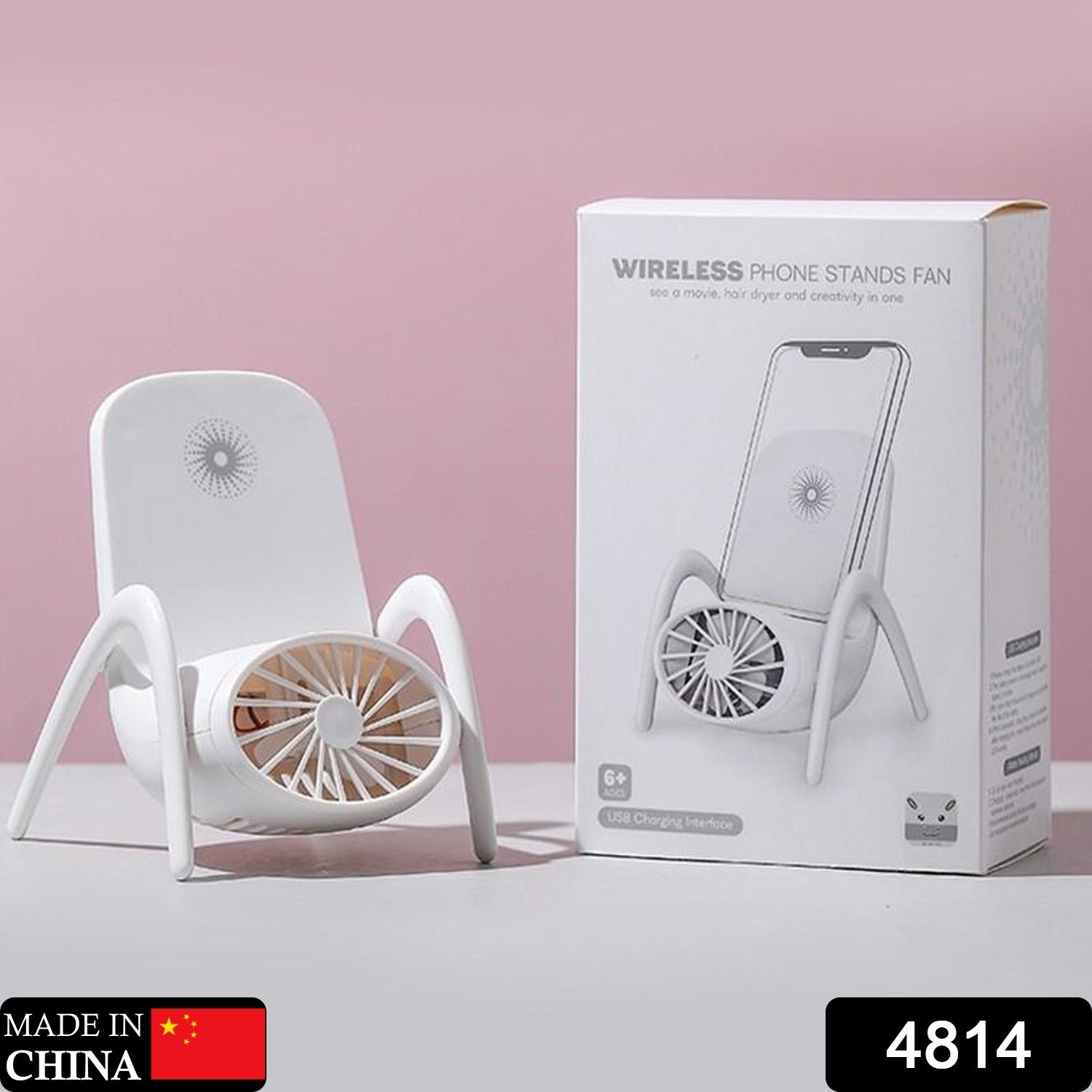 4814 Portable Mobile Phone Holder Fan  Personal Fan Multi- Function Fan Handheld Charging Fan (Battery Not Include) - Shop Gharse