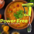 0703 Power Free Manual Hand Blender With Stainless Steel Blades Milk Lassi Maker Egg Beater Mixer Rawai - Shop Gharse