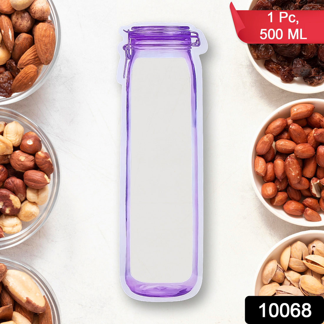 Food Storage Bag Bottles Shape Ziplock Bags Reusable (1 Pc  500 Ml) - Shop Gharse