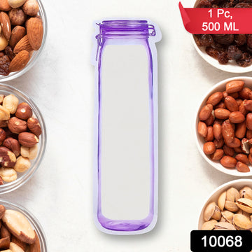 Food Storage Bag Bottles Shape Ziplock Bags Reusable (1 Pc  500 Ml) - Shop Gharse