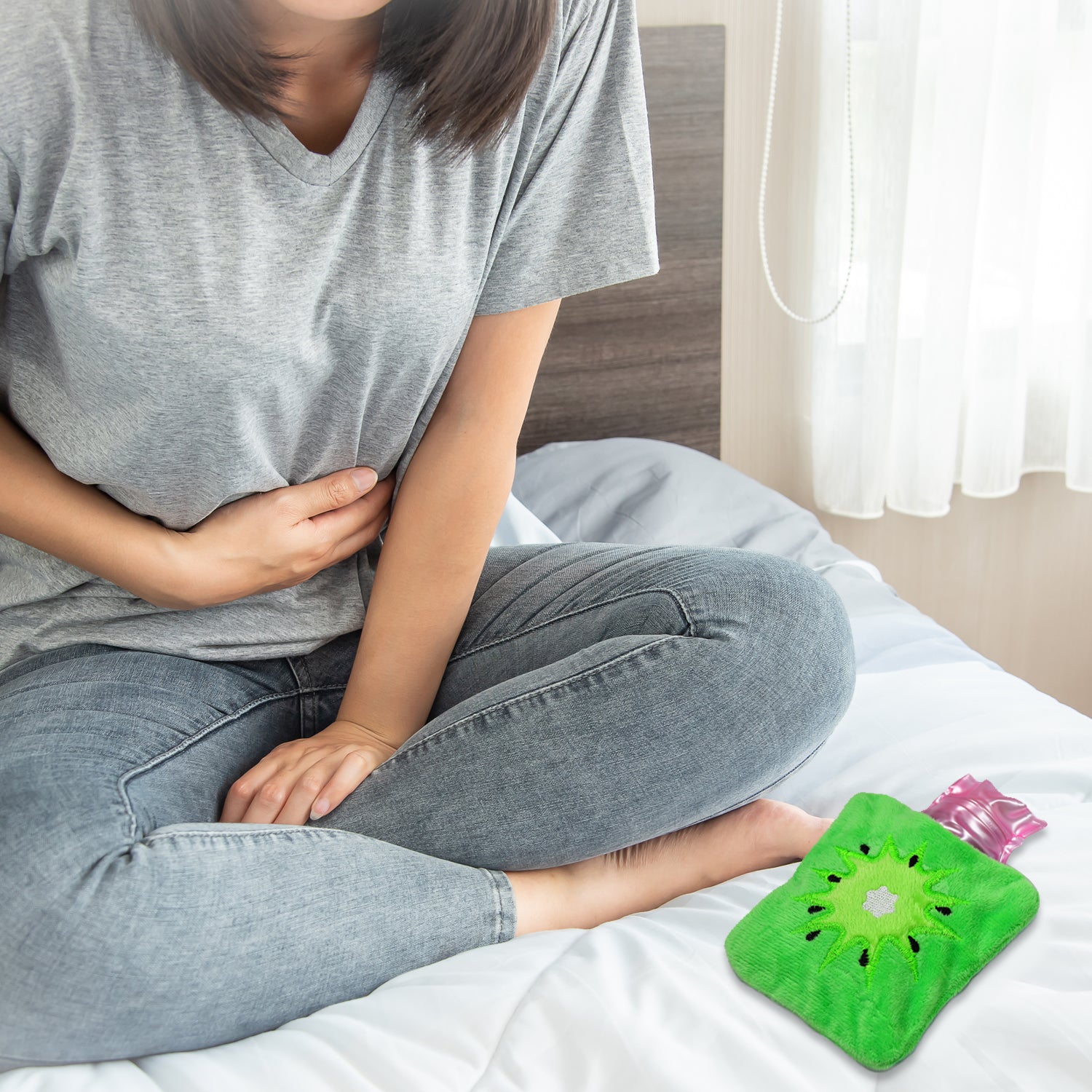6521 Green Sun Small Hot Water Bag With Cover For Pain Relief Neck Shoulder Pain And Hand Feet Warmer Menstrual Cramps. - Shop Gharse