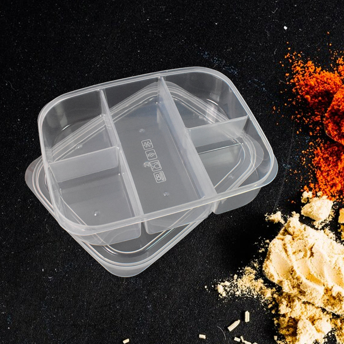 Plastic 5- Compartment Excellent Container Reusable Lunch Box (1 Pc) - Shop Gharse