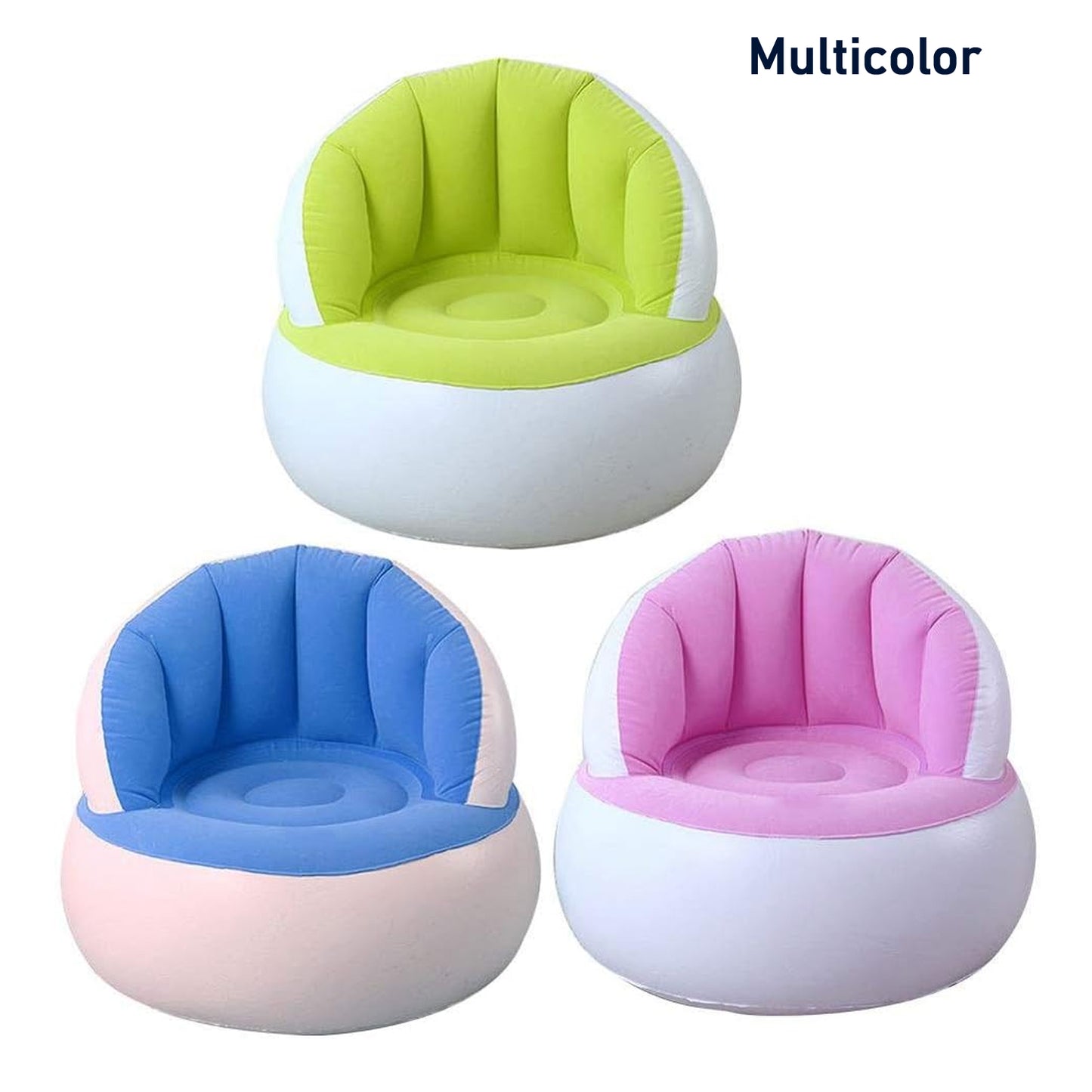 Kids Inflatable Sofa Chair With Backrest  Foot Air Pump With Hose (1 Set  85x74 Cm Approx) - Shop Gharse