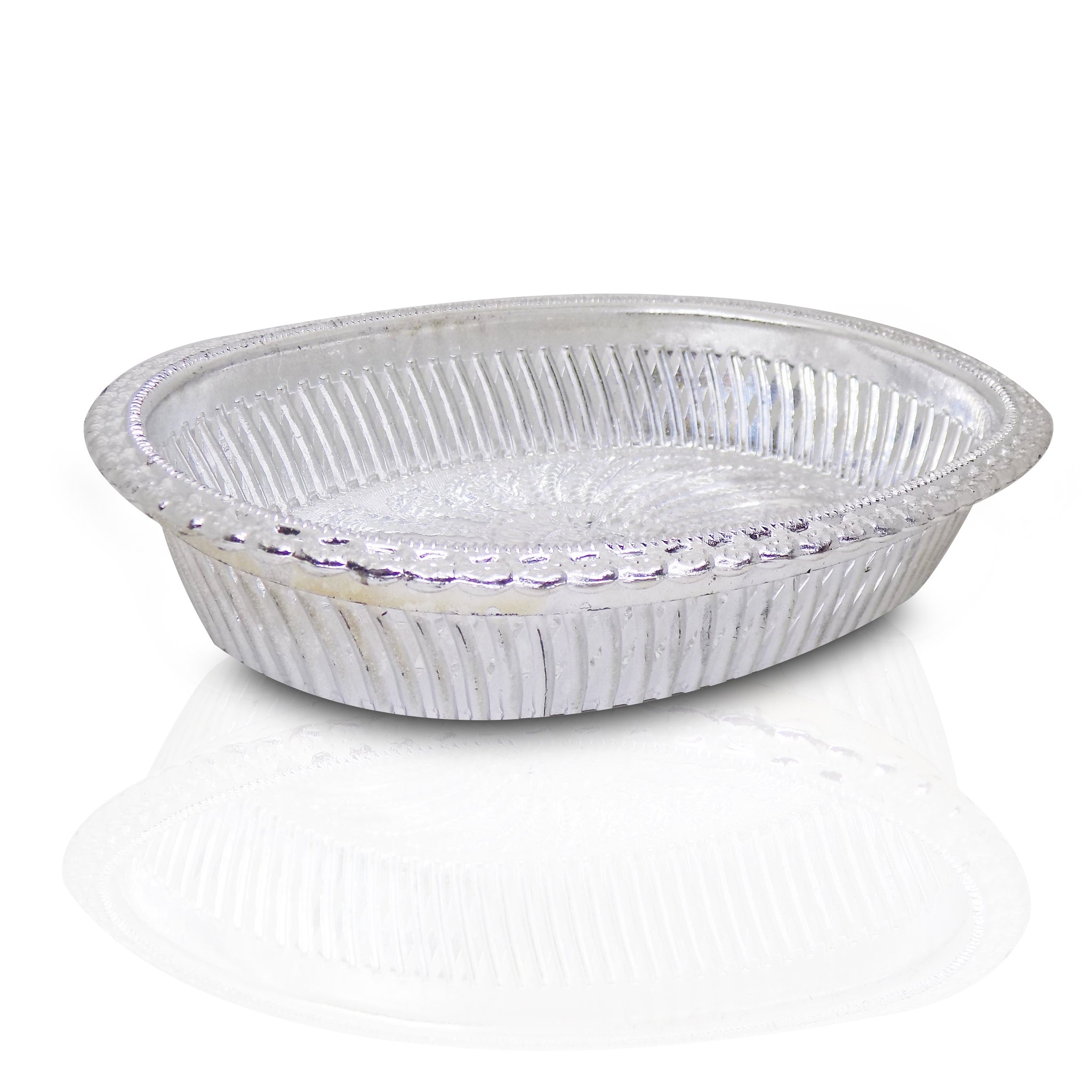 2090 Multipurpose Royal Design Oval Silver Gift Tray - Shop Gharse