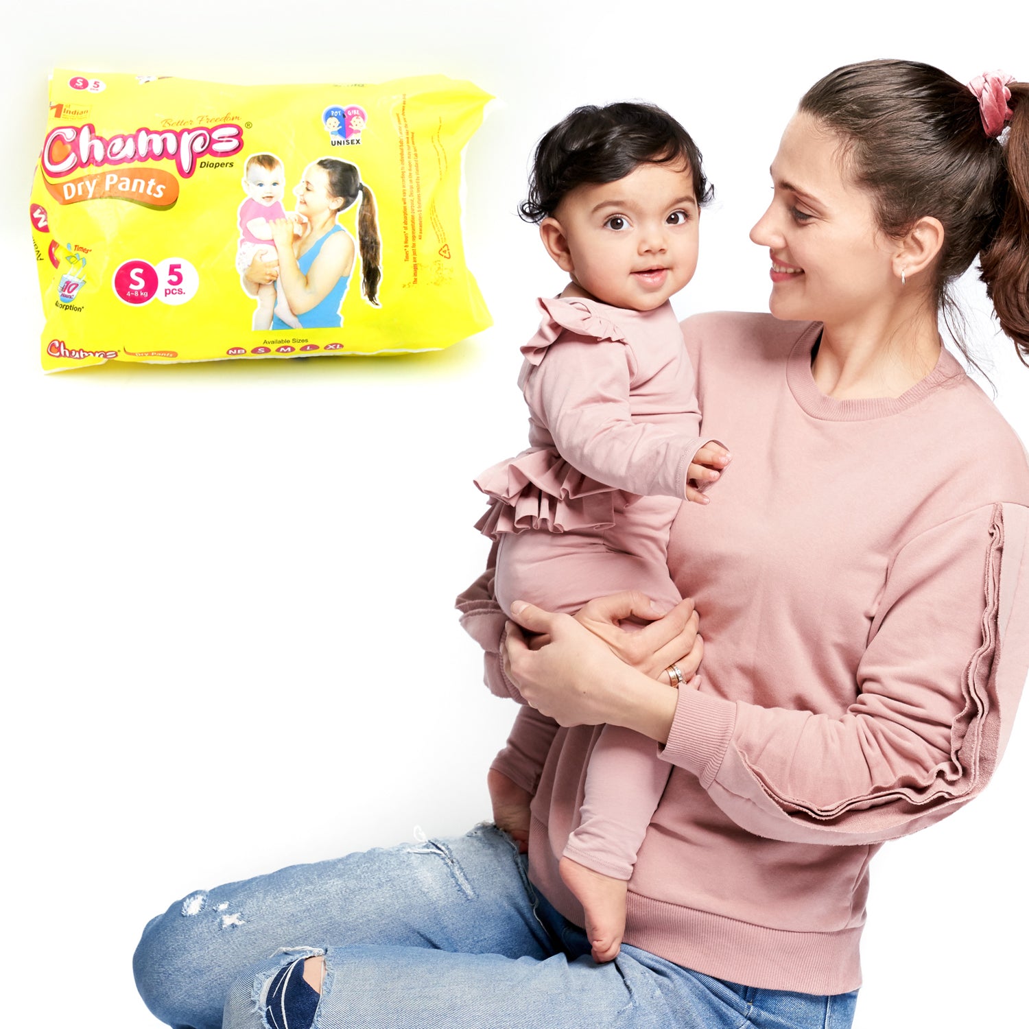 0968 Small  Champs Dry Pants Style Diaper- Small Best For Travel  Absorption Champs Baby Diapers Champs Soft And Dry Baby Diaper Pants (S5 Pcs ) - Shop Gharse