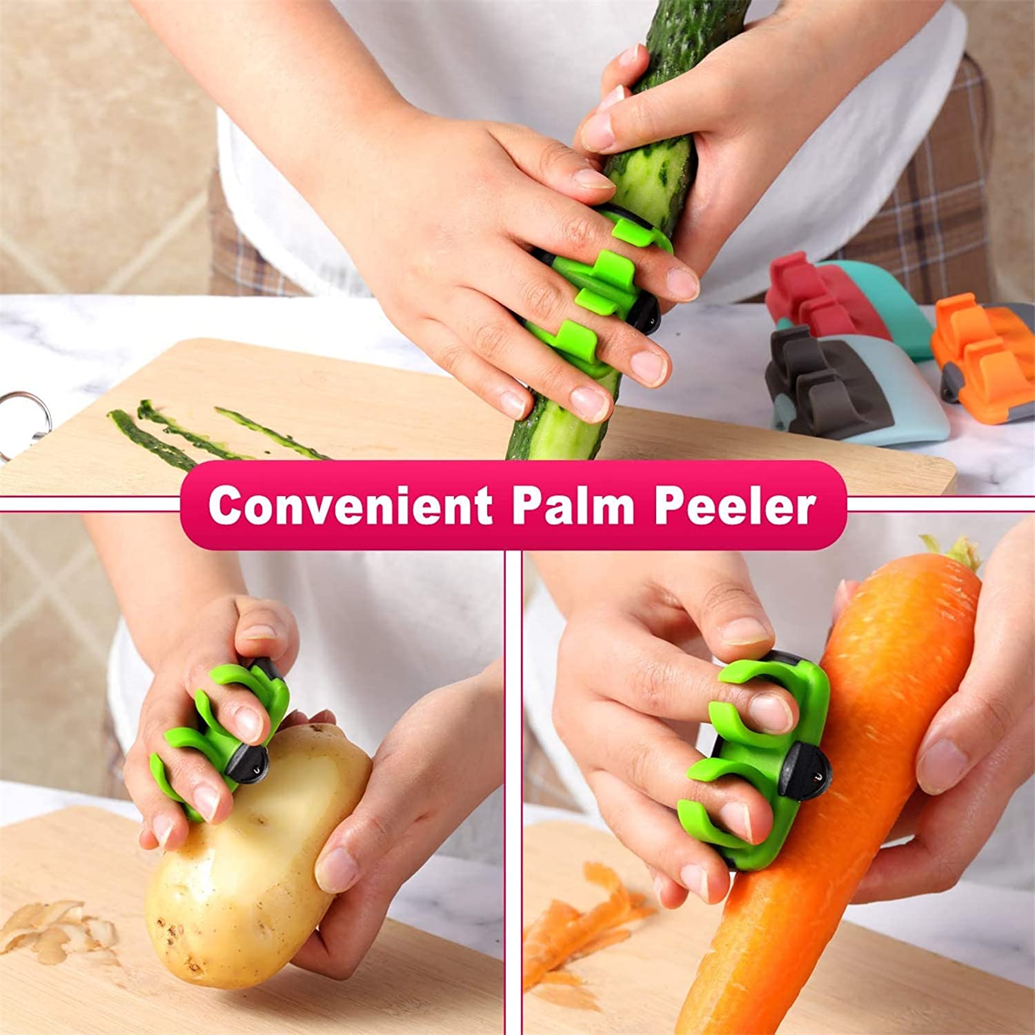 2262 Hand Palm Peeler Fruit Hand Vegetable Peeler Potato With Rubber Finger Grip Kitchen Cooking Tool Cucumber - Shop Gharse