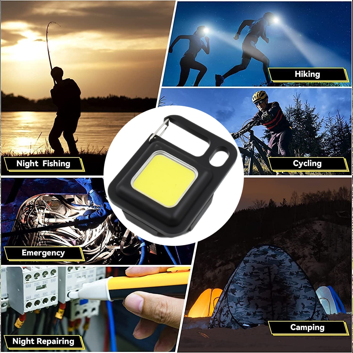 17784 Led Battery Operated Keychain Flashlight Small Work Light Withfolding Bracket Bottle Opener For Camping Hiking Emergency (1 Pc  Moq - 36 Pcs) - Shop Gharse