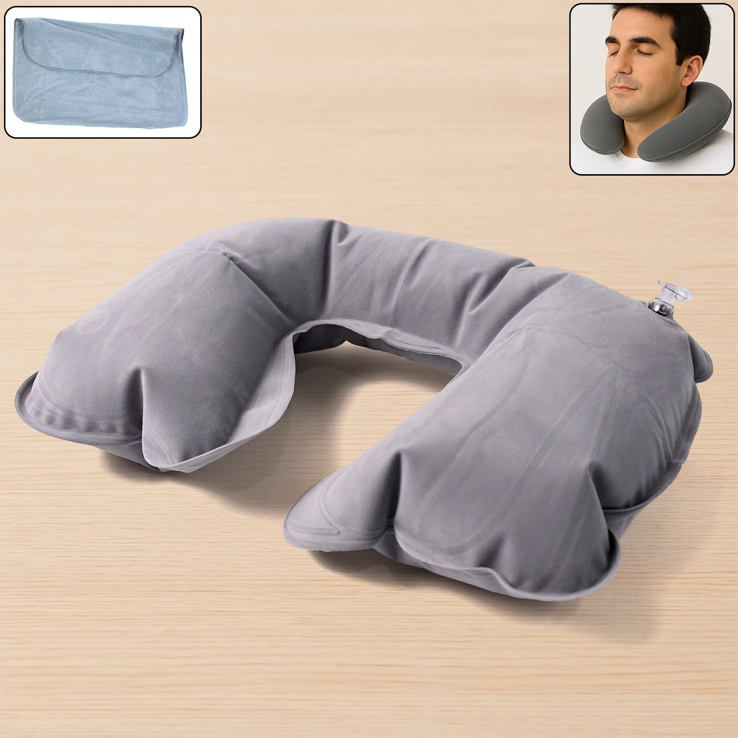 8540 Inflatable  Foldable Pillow U Shape Air Cushion Travel Pillow Travel Business Trip Neck Pillow For Long Trips Ideal For Men  Women Portable And Perfect For Backpacking Car Camping And Even Airplane Travel - Shop Gharse