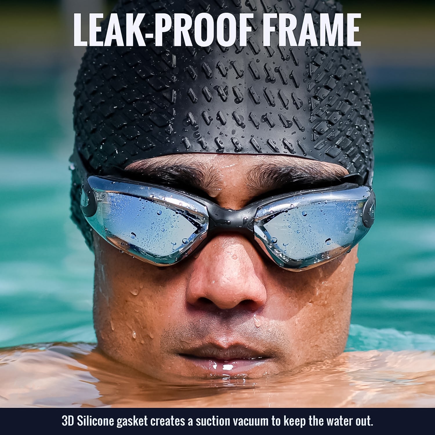 Professional Anti-fog Uv Protection Swimming Goggles With Mirrored Lenses And Earplugs - Shop Gharse