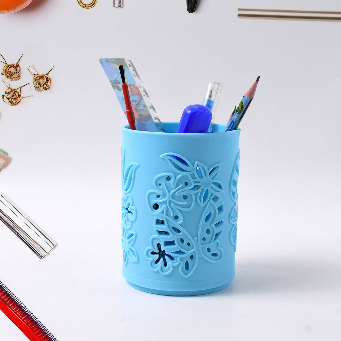 Pen Holder Office Desk Plastic Mesh Pen Stand (1 Pc) - Shop Gharse