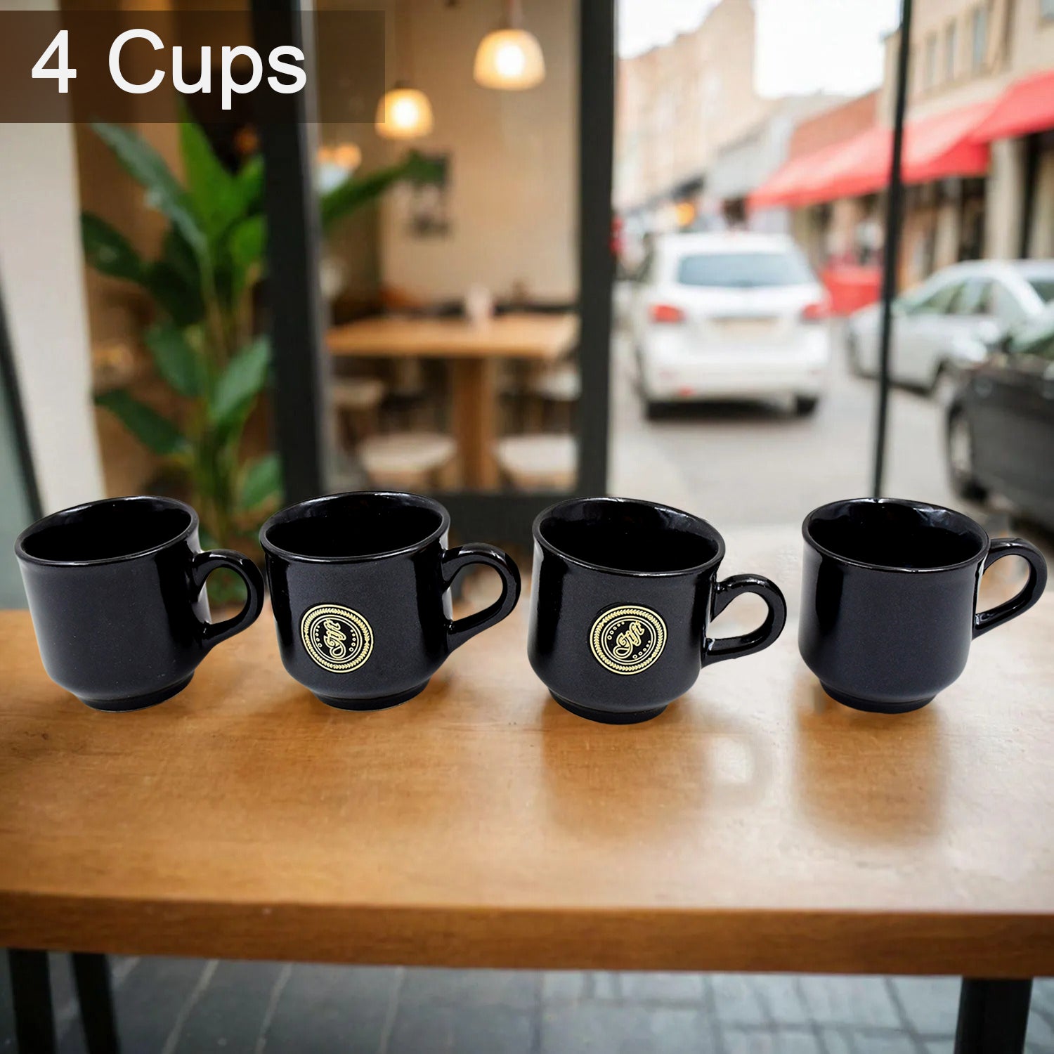 A One Ceramic Tea  Cups  Mug Set With Leaf Shape Serving Bowl (8 Pcs Set) - Shop Gharse