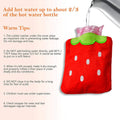 6516 Strawberry Small Hot Water Bag With Cover For Pain Relief Neck Shoulder Pain And Hand Feet Warmer Menstrual Cramps. - Shop Gharse