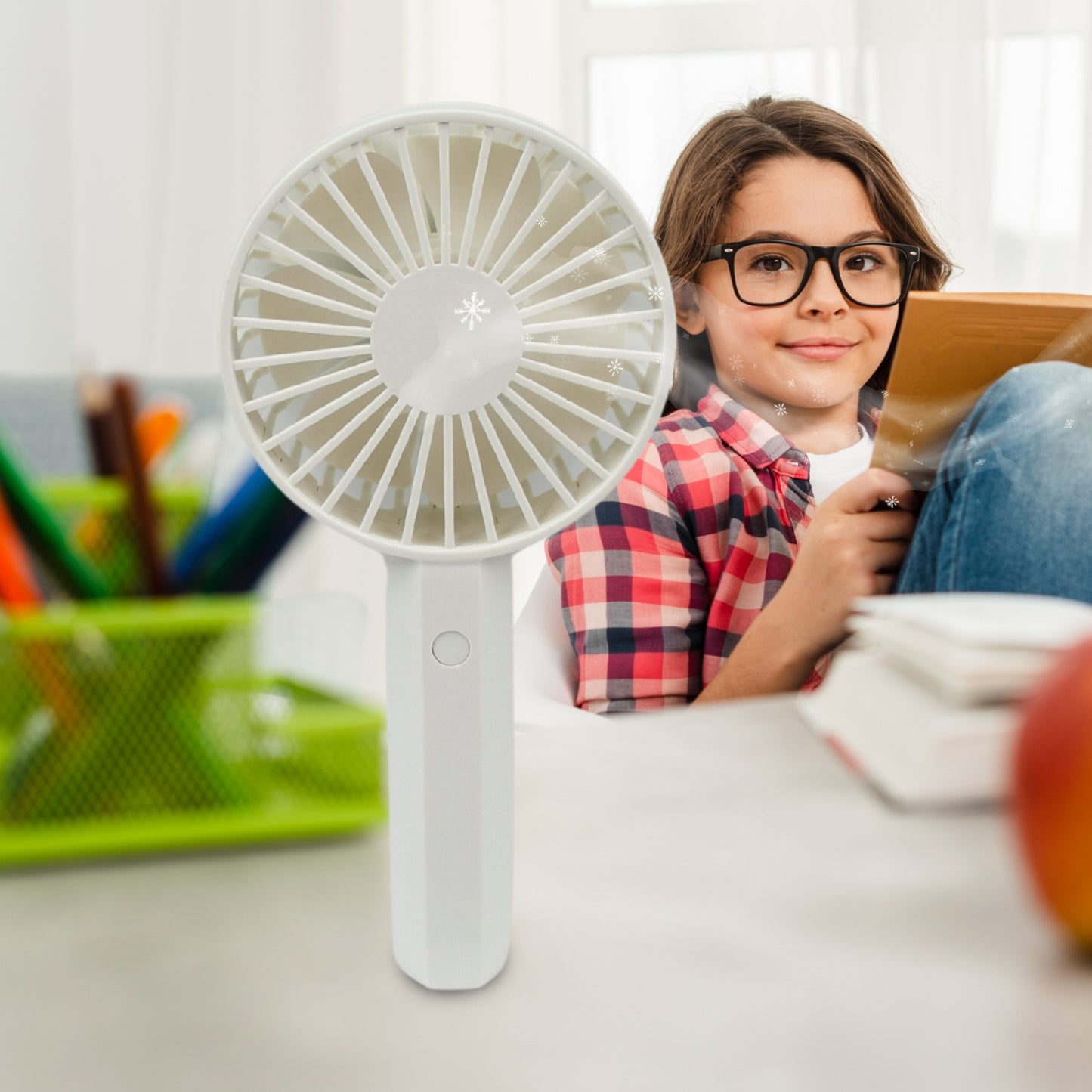 17701 Mini Handheld Fan Portable Rechargeable Mini Fan Easy To Carry For Home Office Travel And Outdoor Use (Battery Not Included) - Shop Gharse