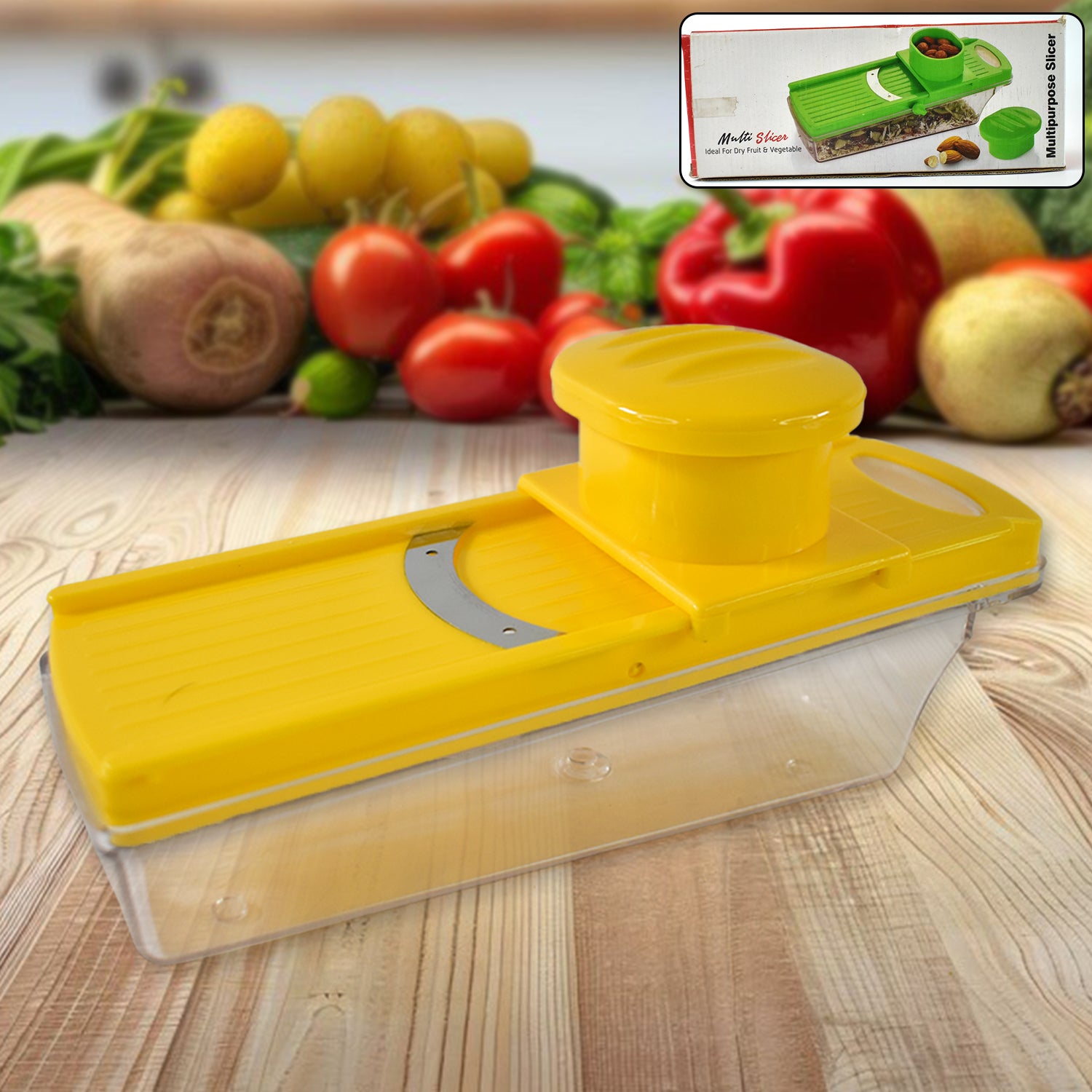 Big Multipurpose Vegetable And Fruit Slicer (Yellow  1 Pc) - Shop Gharse