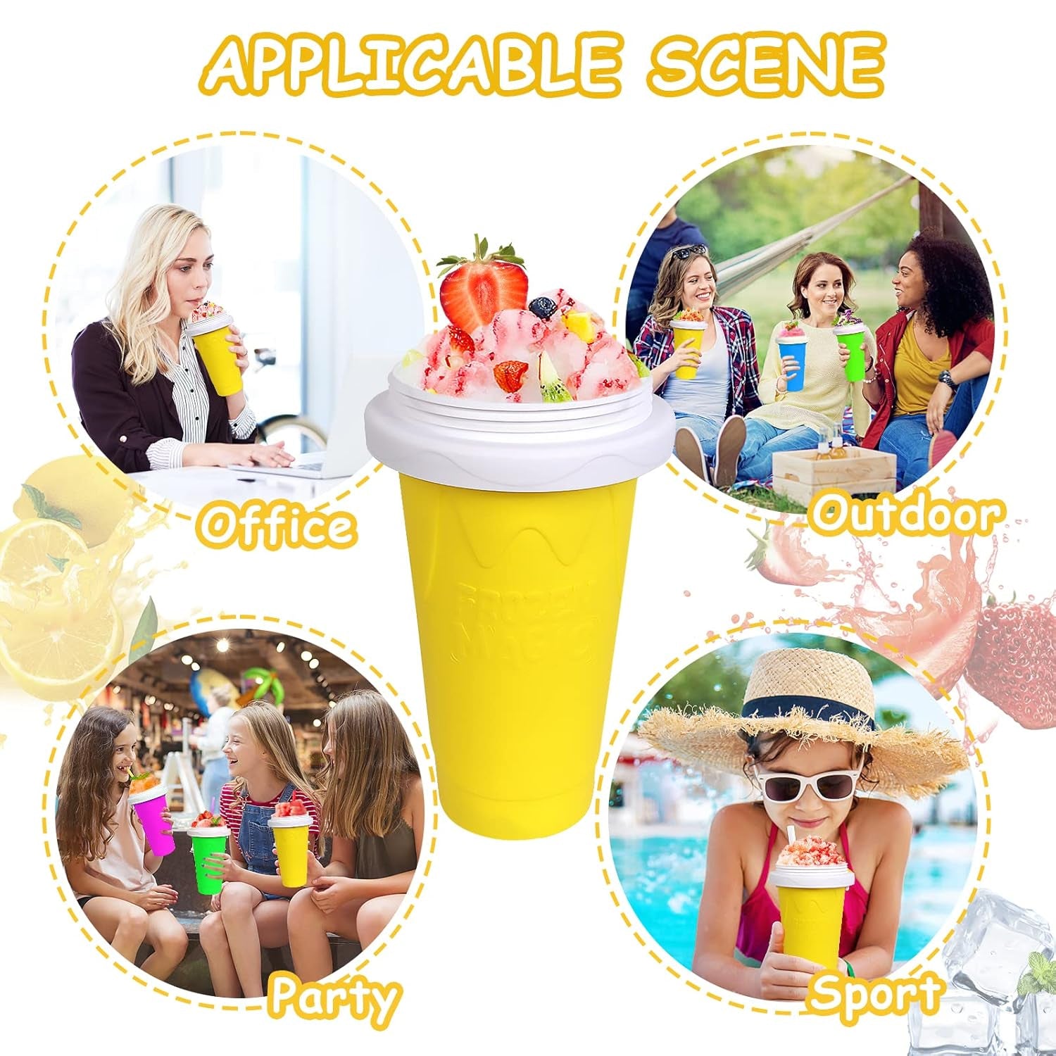 Smoothies Maker Cup Magic Quick Frozen Smoothies Cup Cooling Cup Double Layer Squeeze Cup Slushy Maker (1 Pc) - Shop Gharse