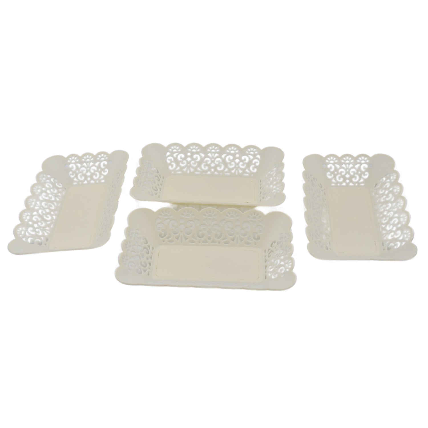 10033 Rectangle Plastic Dinner Plate Snacks  Breakfast Restaurant Serving Trays Home School Coffee Hotel Kitchen Office (8 Pcs Set) - Shop Gharse