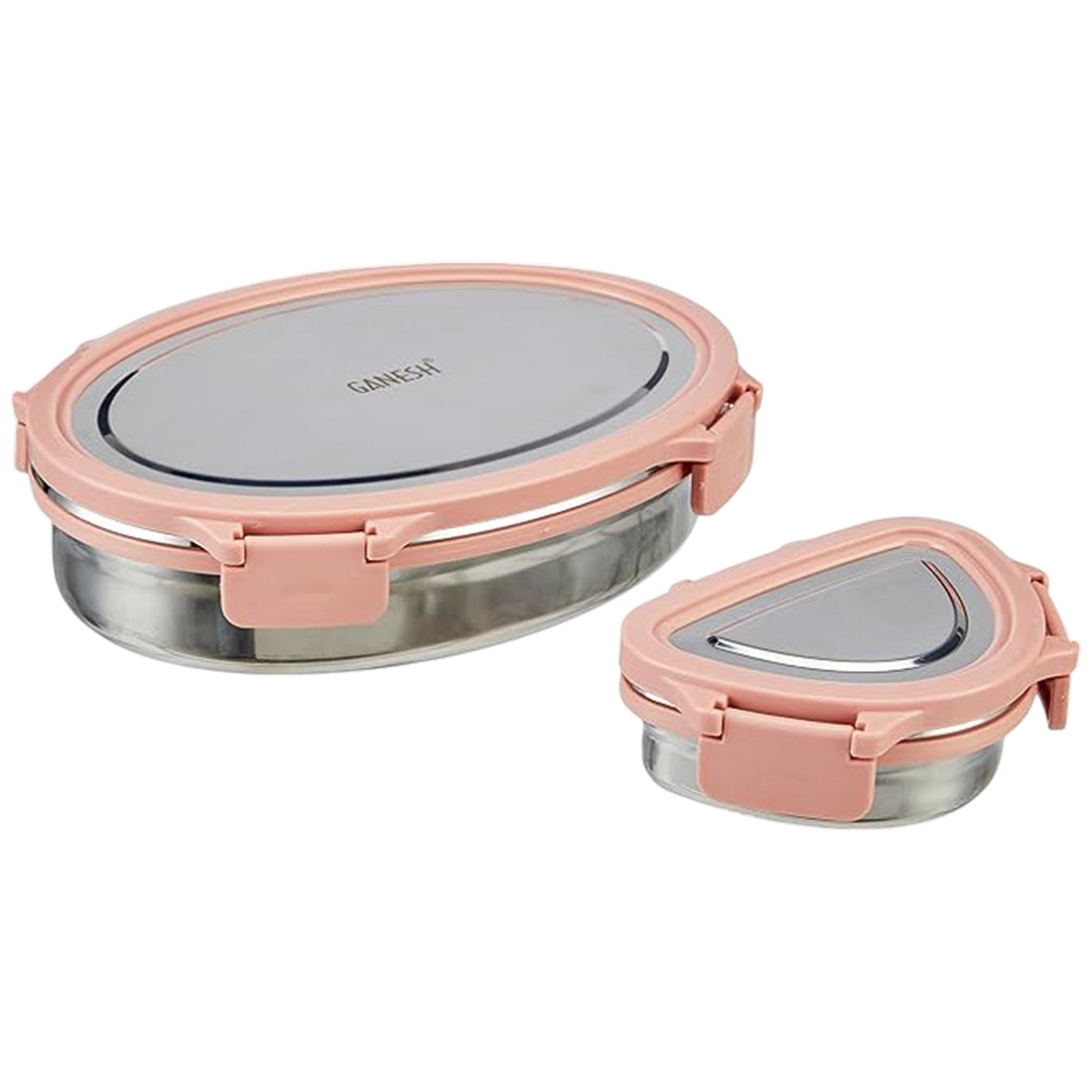 Ganesh Classy 2-piece Stainless Steel Lunch Box Set - Shop Gharse