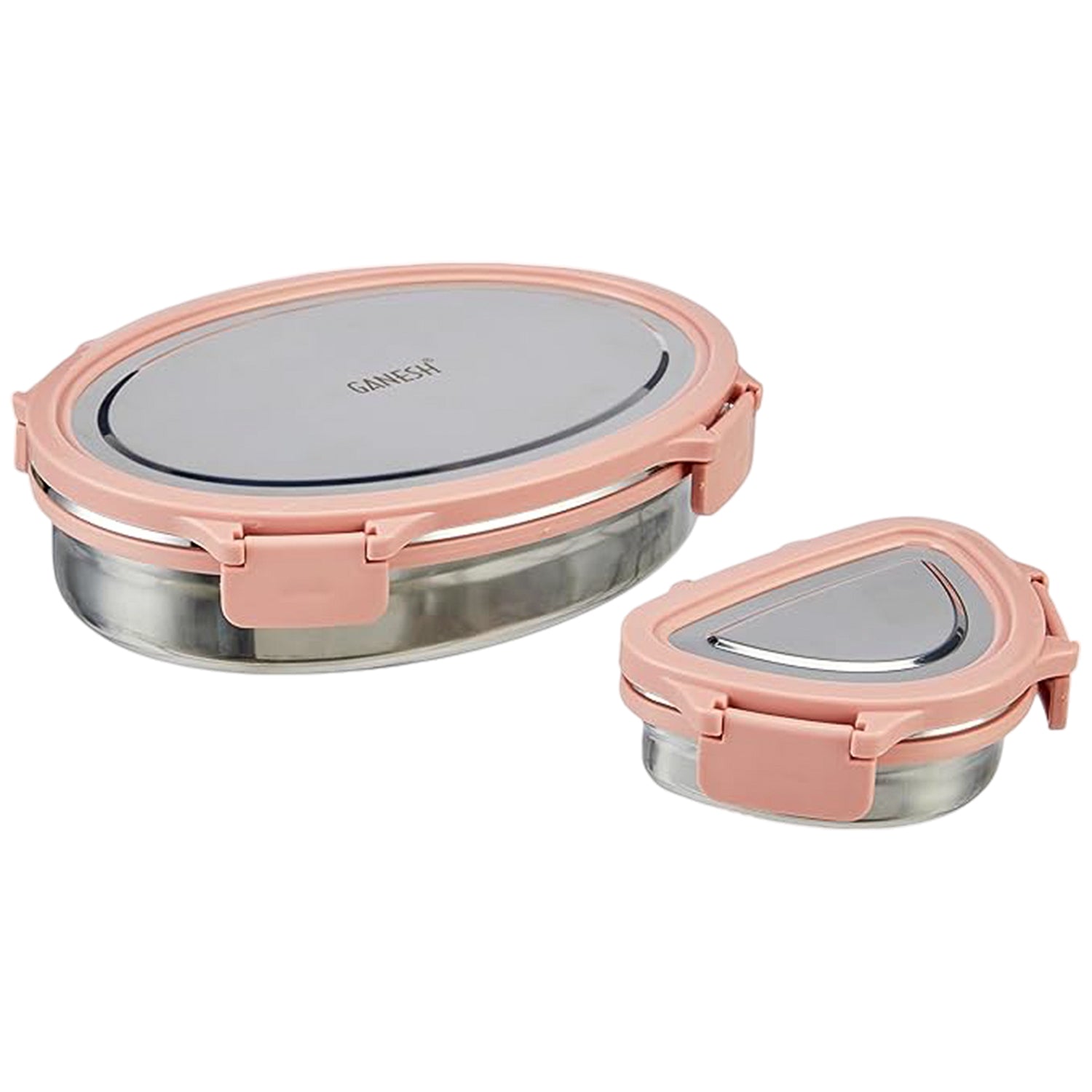 Ganesh Classy 2-piece Stainless Steel Lunch Box Set - Shop Gharse