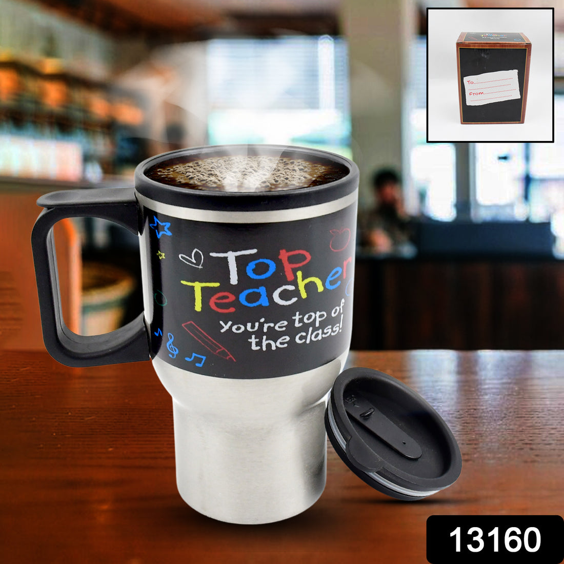 Stainless Steel Vacuum Glass Insulated Glass Coffee Cups Double Walled Travel Mug Car Coffee Mug (With Lid  Handle) - Shop Gharse