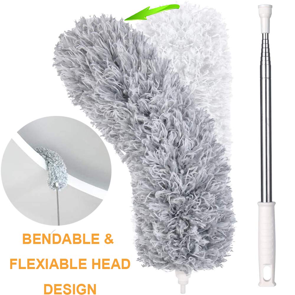 1279 Microfiber Dusters For Cleaning Telescoping Feather Duster With 100 Inches Extendable Handle Pole Dusting Cleaning Tools For Cleaning High Ceiling Ceiling Fan Blinds Cobwebs Furniture Cars - Shop Gharse