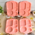 5363 Unbreakable Plastic Food Platesbiodegradable 5 Compartment Square Plate For Food - Shop Gharse
