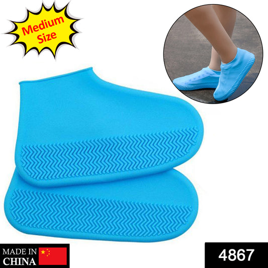 4867 Non-slip Silicone Rain Reusable Anti Skid Waterproof Fordable Boot Shoe Cover - Shop Gharse