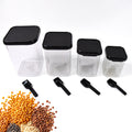 Plastic Air Tight Containers Storage (4 Pc Set With 4 Spoon) - Shop Gharse