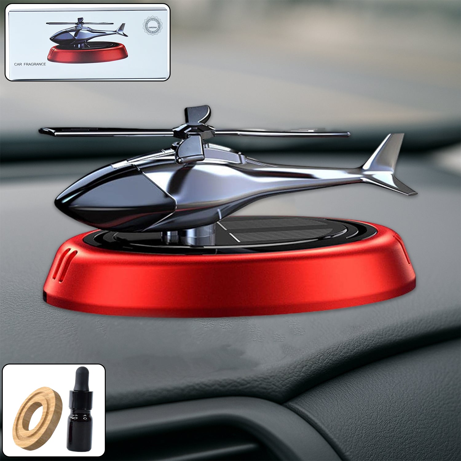 Solar-powered Rotating Helicopter Car Air Freshener - Shop Gharse