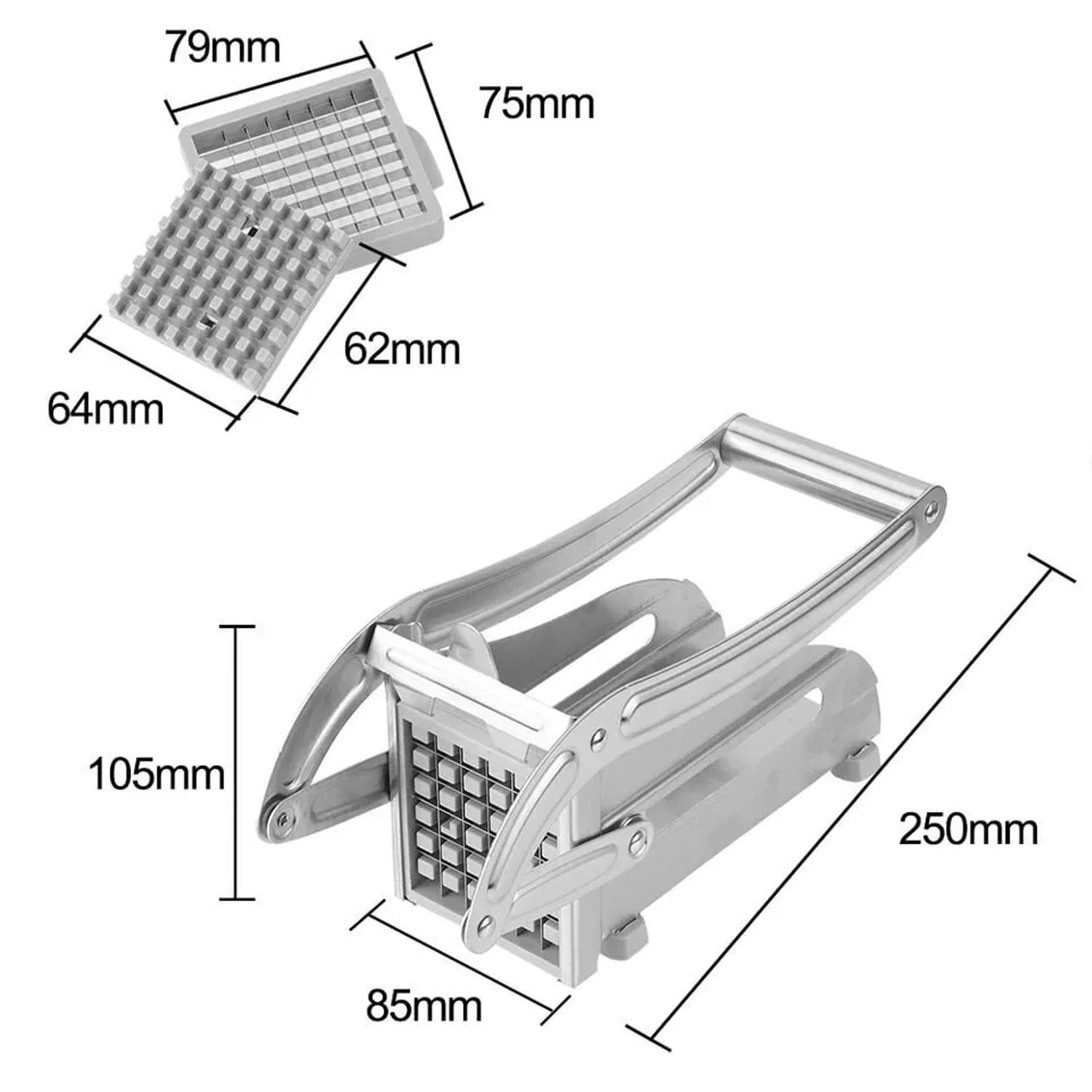0083a French Fries Potato Chips Strip Cutter Machine With Blade - Shop Gharse