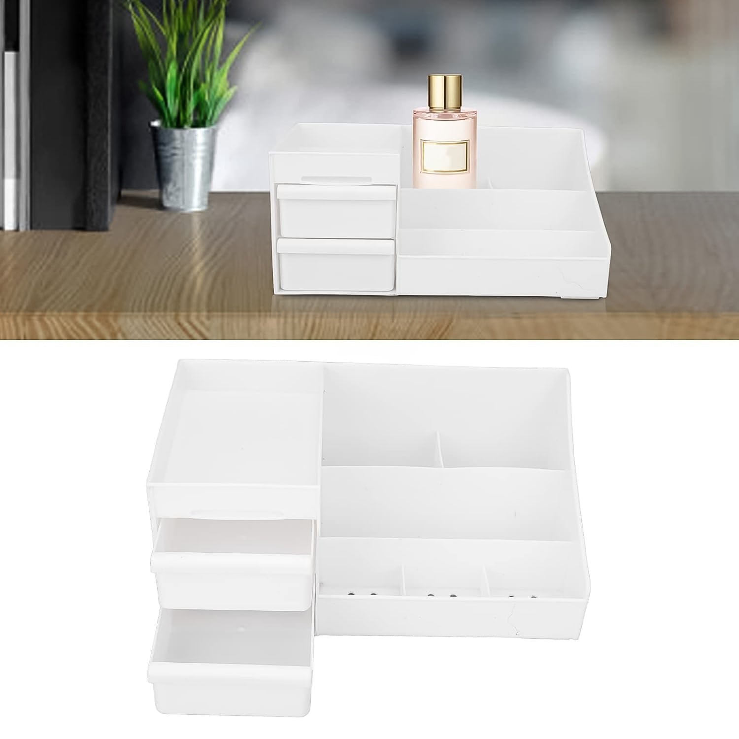 Large Capacity Desktop Cosmetic Storage Box (1 Pc  Mix Color) - Shop Gharse