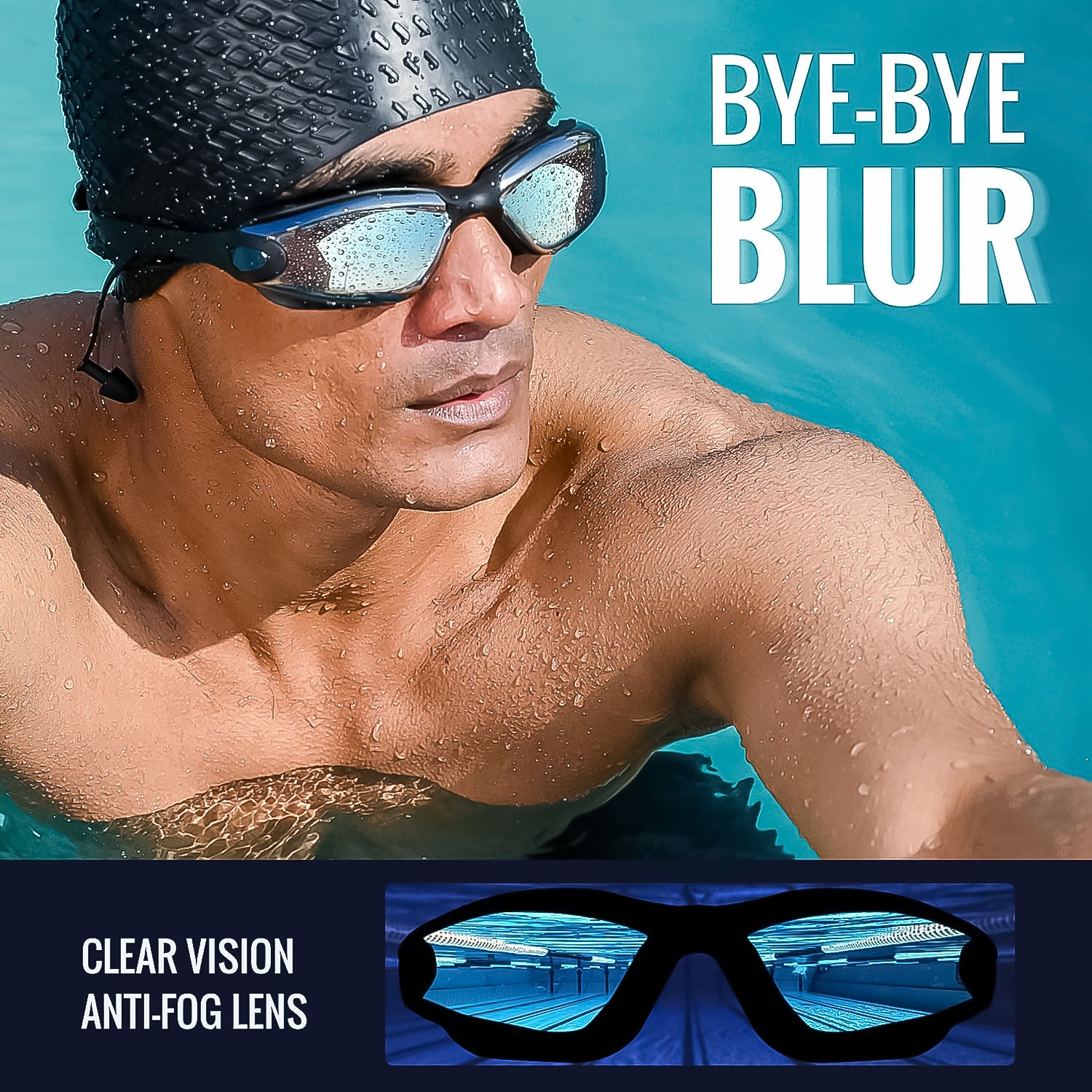 Professional Anti-fog Uv Protection Swimming Goggles With Mirrored Lenses And Earplugs - Shop Gharse