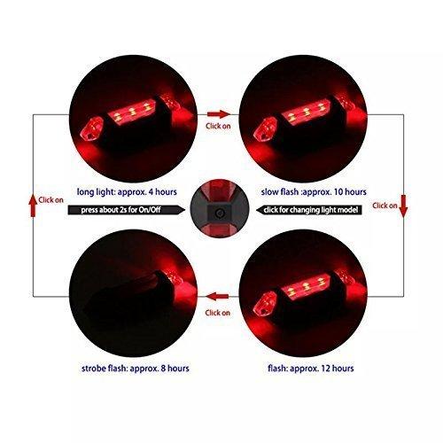 1561 Rechargeable Bicycle Front Waterproof Led Light (Red) - Shop Gharse