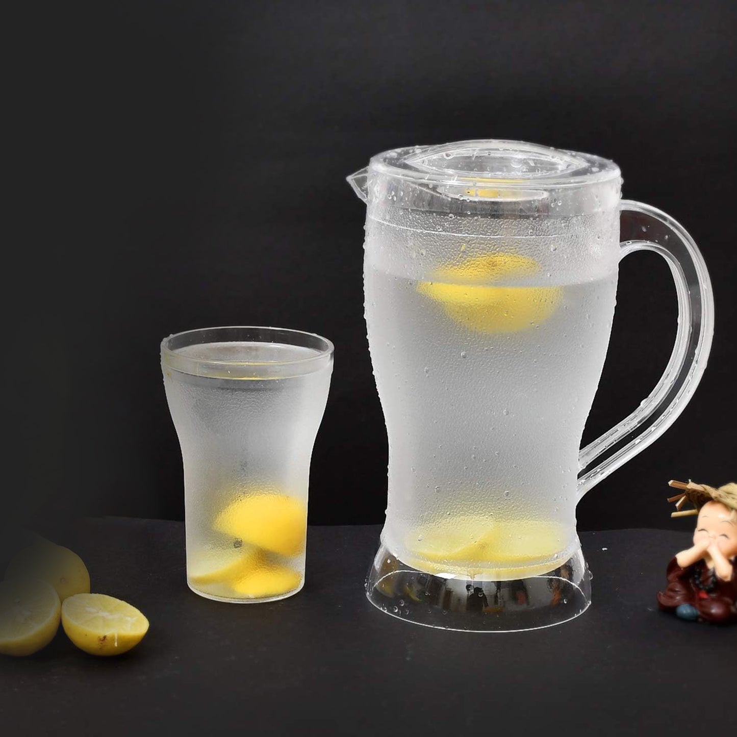 Apex Unbreakable Lemon Jug Set With 6 Glasses  1200ml Jug + 300ml Glasses Approx - Shop Gharse