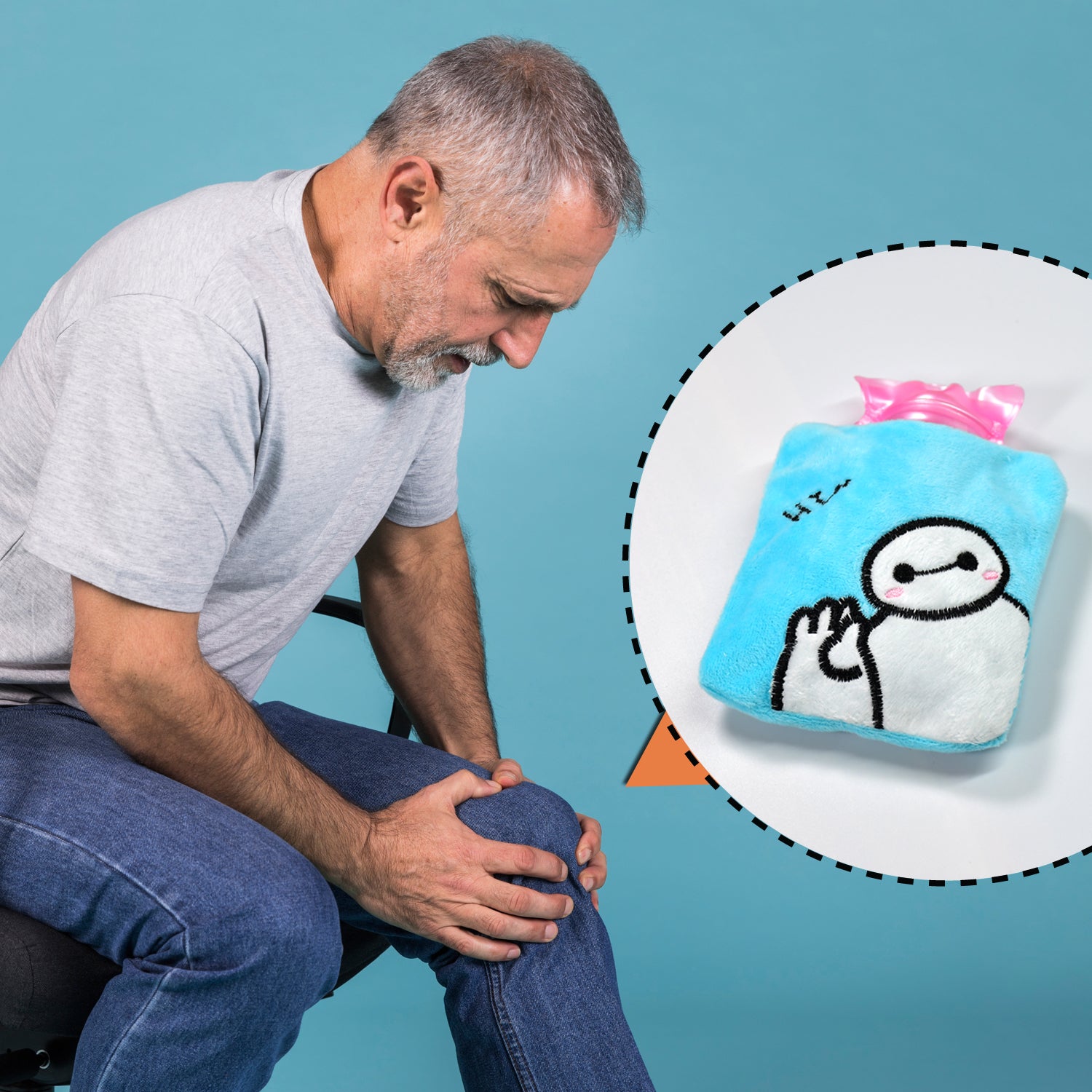 6525 Blue Baymax Small Hot Water Bag With Cover For Pain Relief Neck Shoulder Pain And Hand Feet Warmer Menstrual Cramps. - Shop Gharse