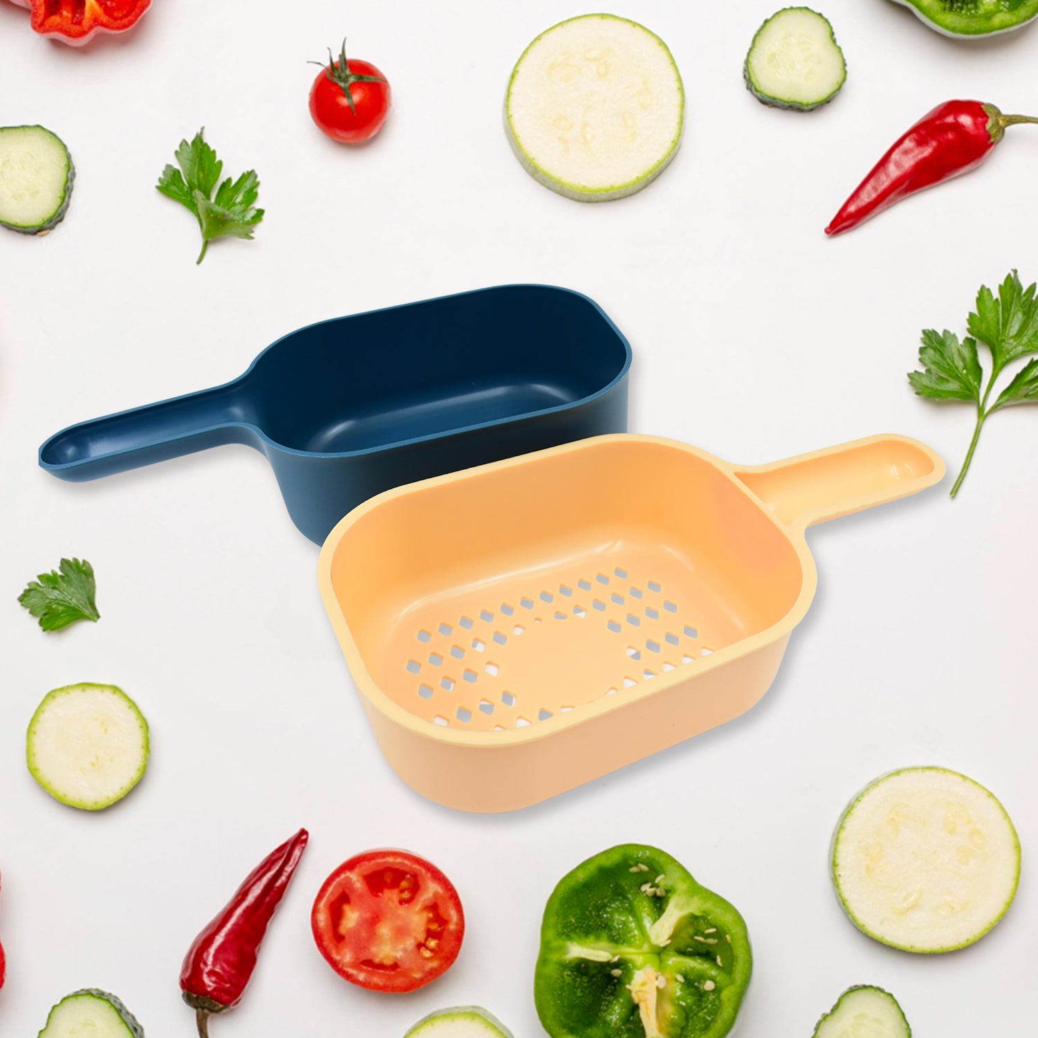 Vegetable Slicer Cutter - 6 Blades Kitchen Accessories Tools  Appliances With Container  Handle (1 Set) - Shop Gharse