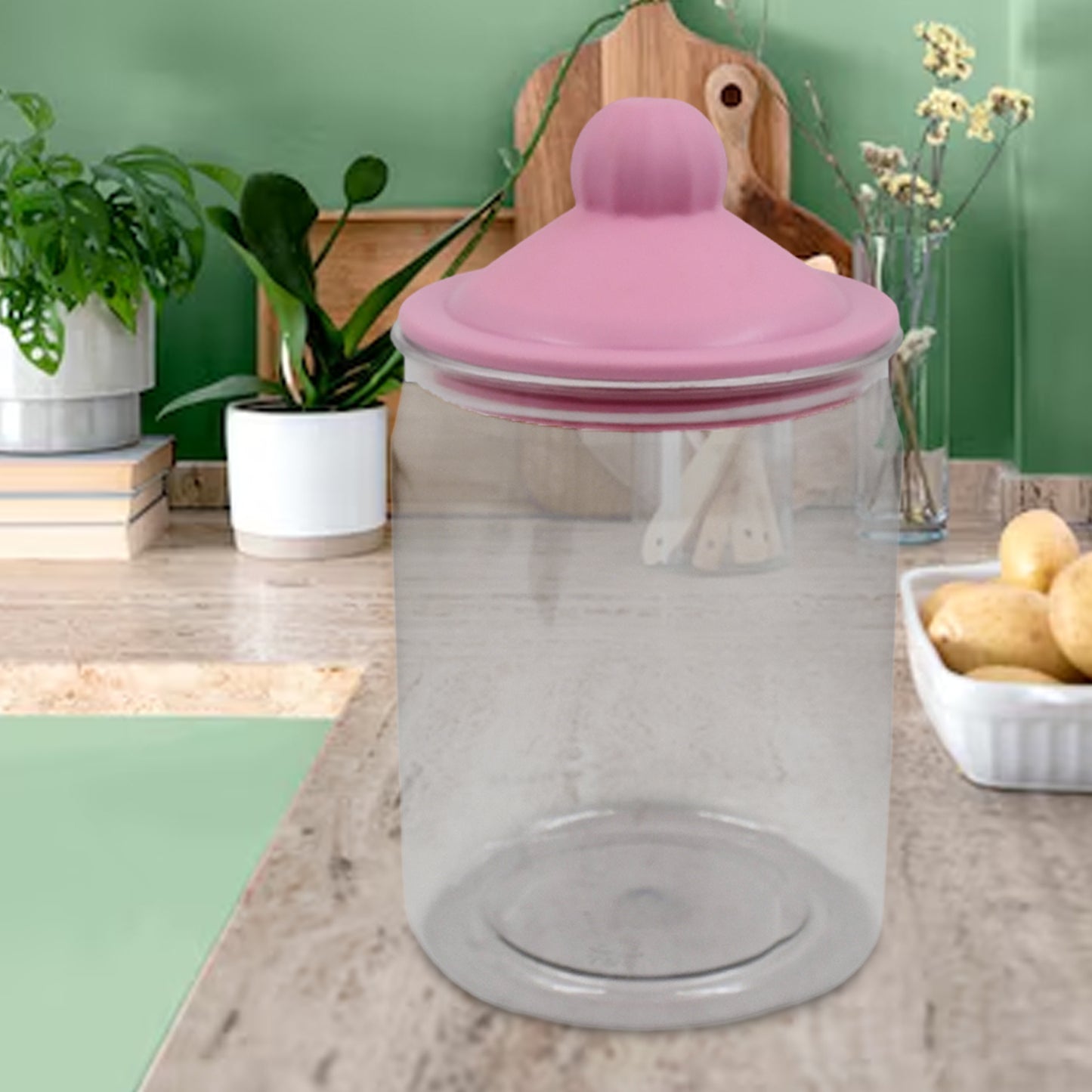Transparent Kitchen Plastic Container Jar Set (2 Pcs Set  1100 Ml Approx) - Shop Gharse