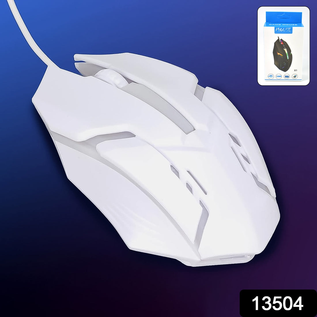 Usb Wired Mouse Gaming Mouse Colorful  Lighting Luminous  (1 Pc  Wihte) - Shop Gharse
