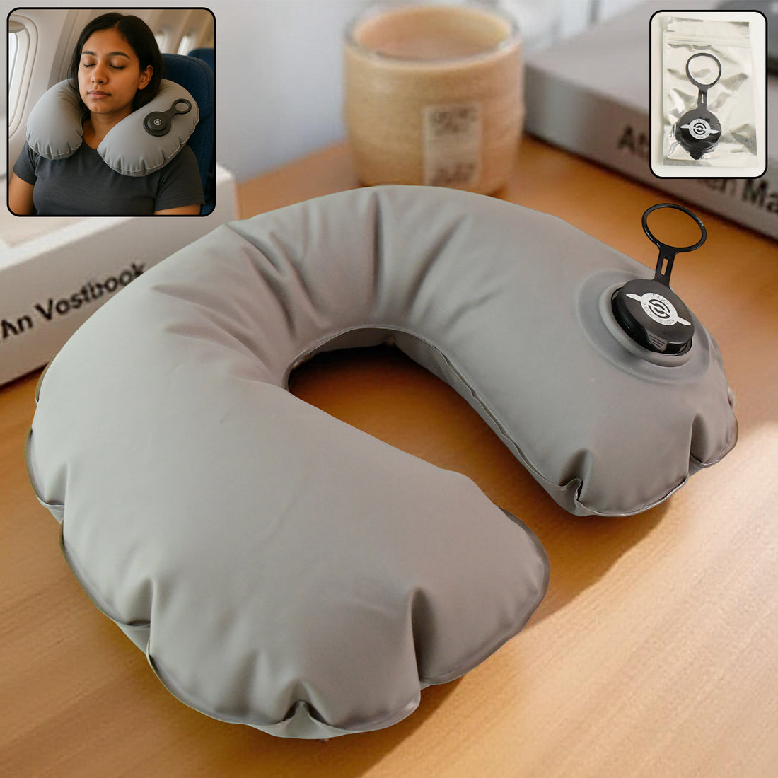 Premium Quality Inflatable Travel Neck Pillow (1 Pc) - Shop Gharse