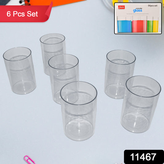Apex Everyday Plastic Glass Set  6 Pieces Lightweight  Unbreakable - Shop Gharse