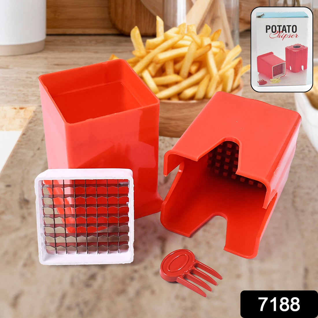 French Fries Potato Chips Strip Cutting Cutter Machine (1 Pc) - Shop Gharse