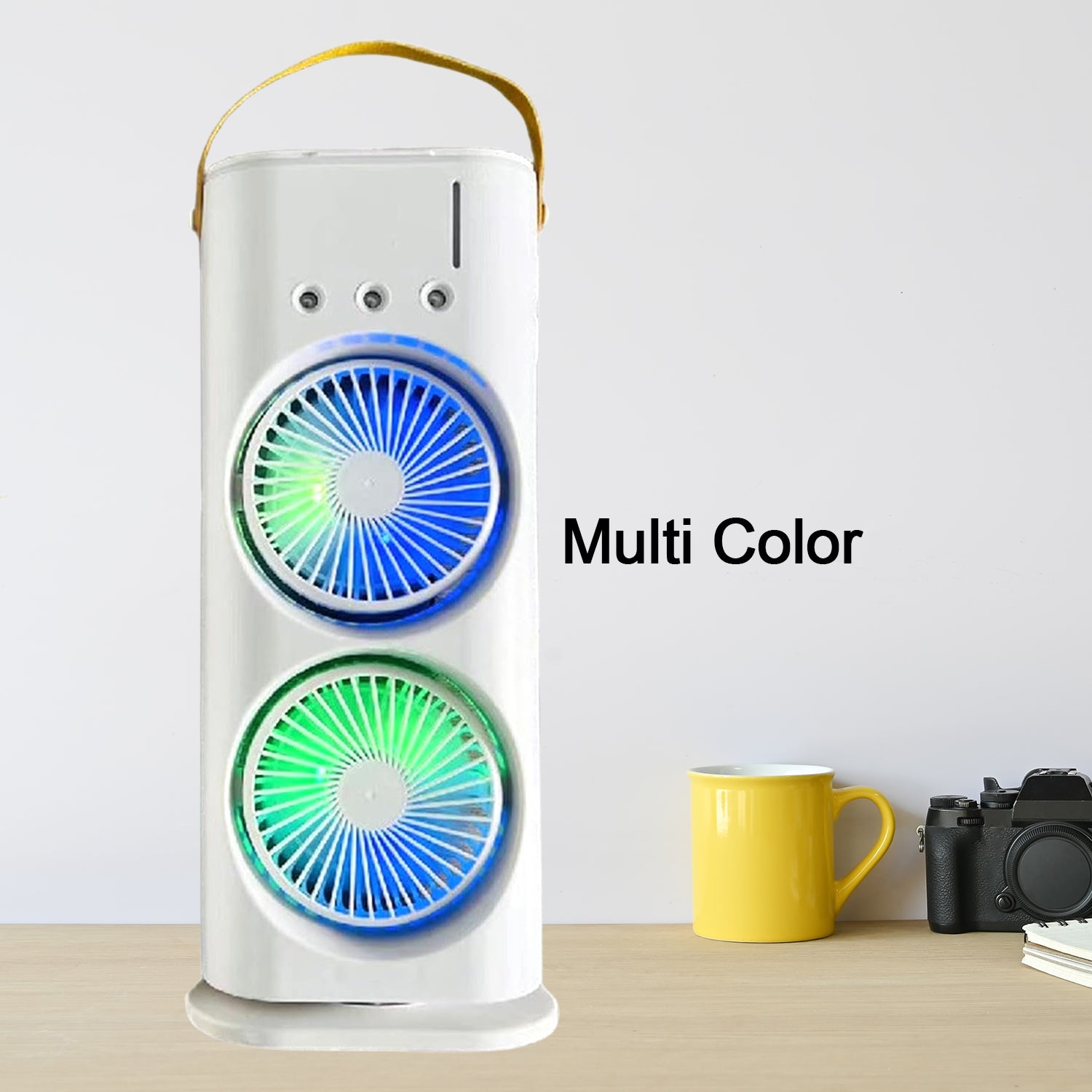 Electric Fan Desktop Double-head Powerful Air Cooler (1 Pc  With Remote) - Shop Gharse