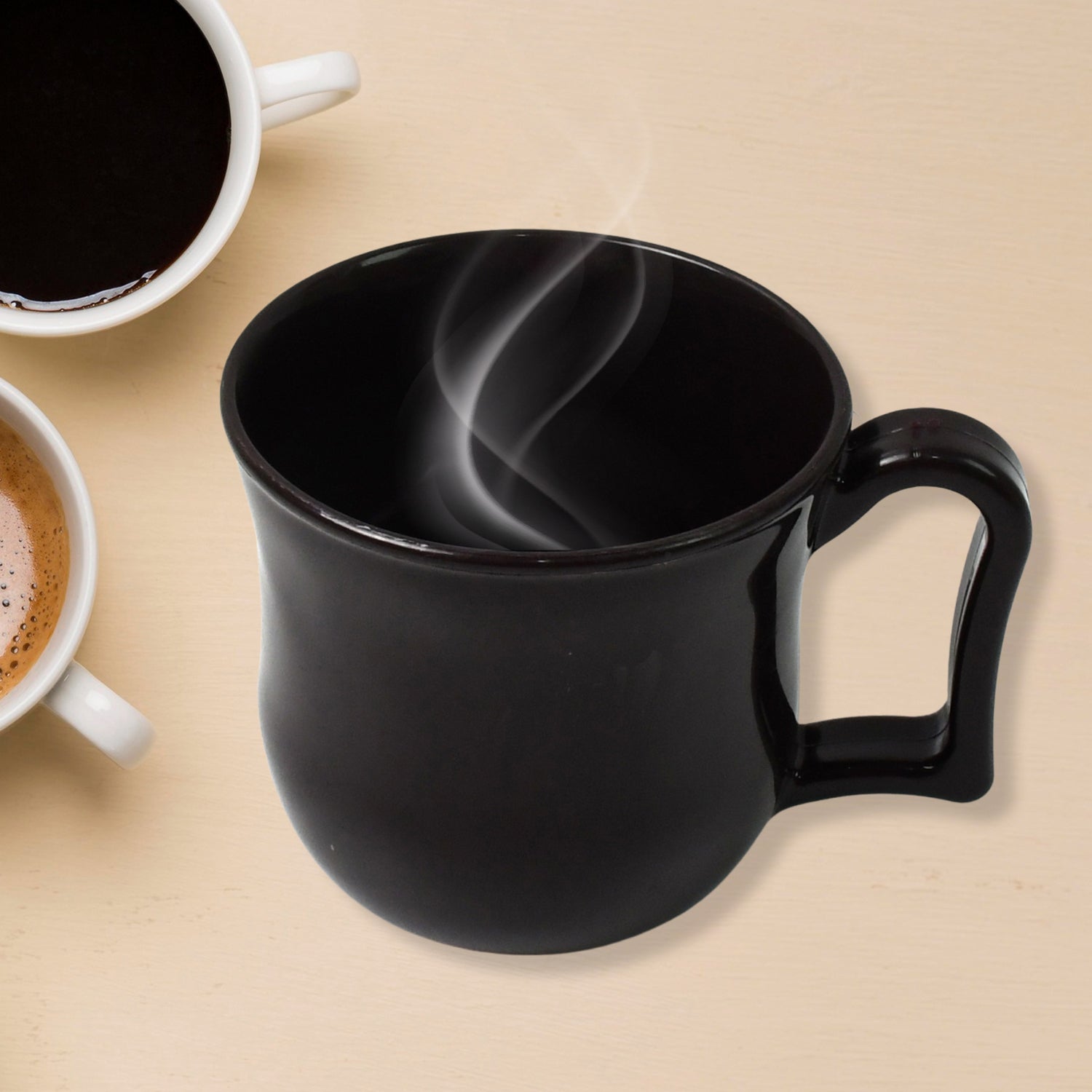 Premium Plastic Coffee  Tea Cups  Mug With Handle(1 Pc  Loose  Black) - Shop Gharse