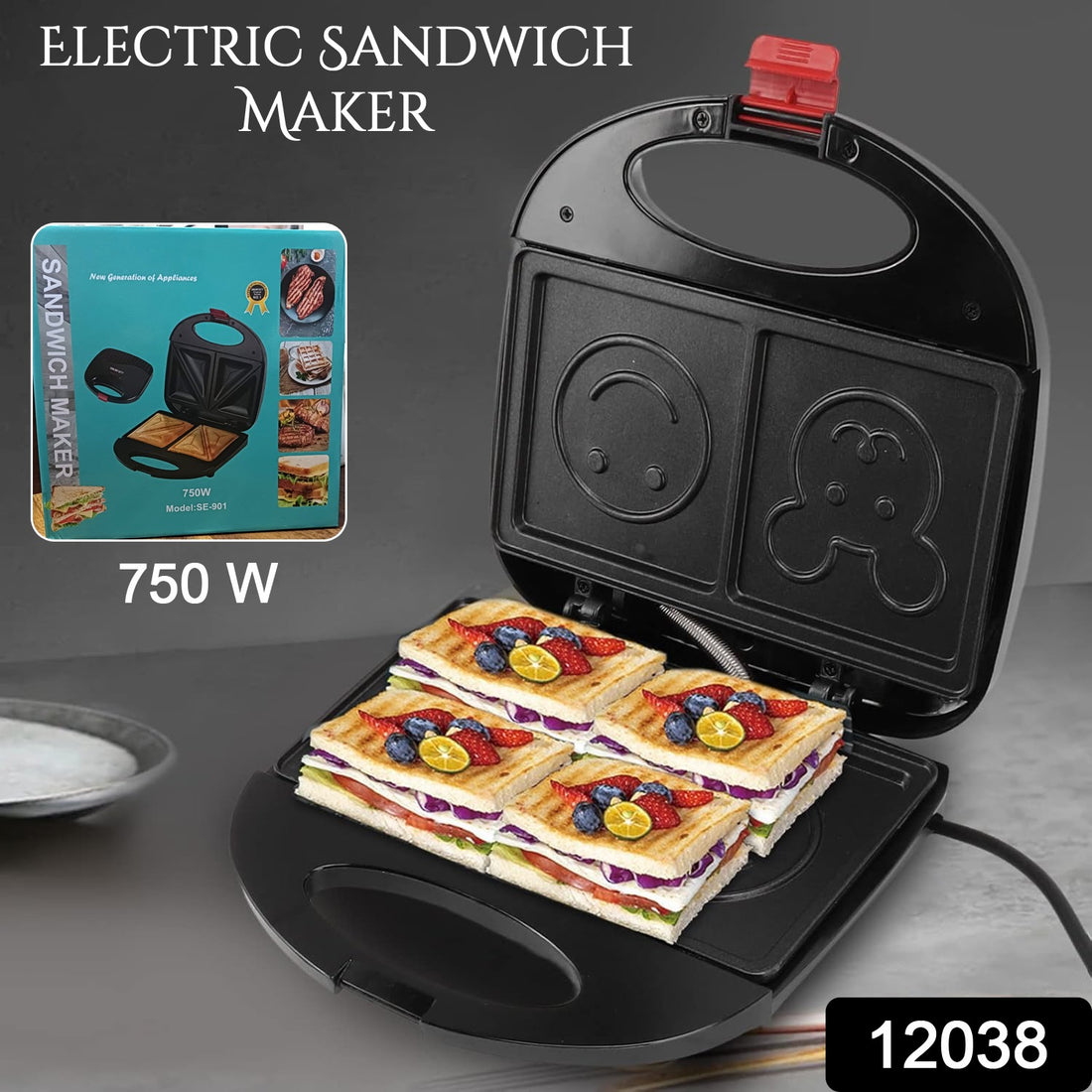 Double Sided Heating 750w Electric Sandwich Maker (1 Pc) - Shop Gharse