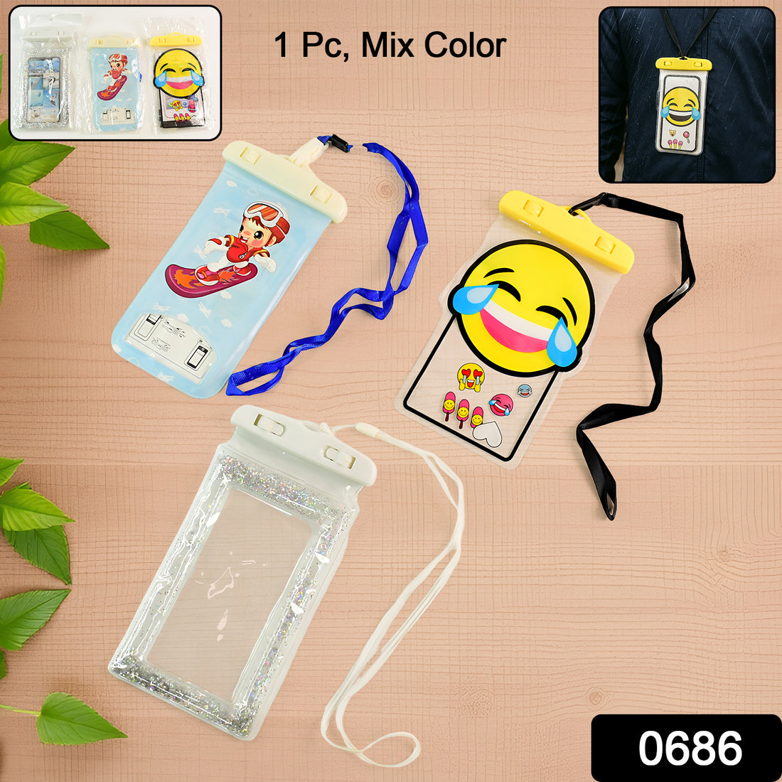 0686 Mix Color Waterproof Mobile Phone Case Waist Bag Waterproof Case Underwater Bag For Smartphone Iphone Swimming Rain Cover Camping For All Mobile - Shop Gharse