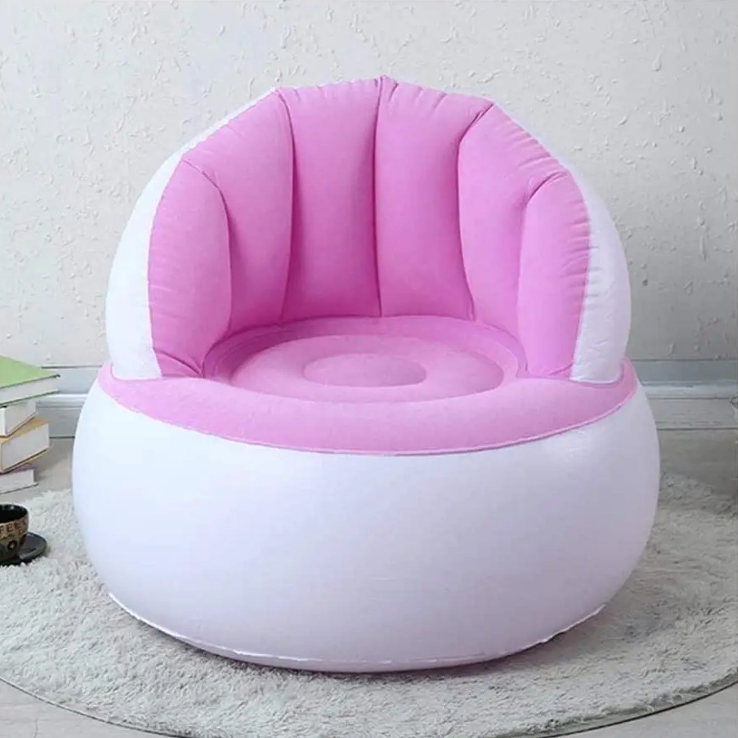 Kids Inflatable Sofa Chair With Backrest  Foot Air Pump With Hose (1 Set  85x74 Cm Approx) - Shop Gharse