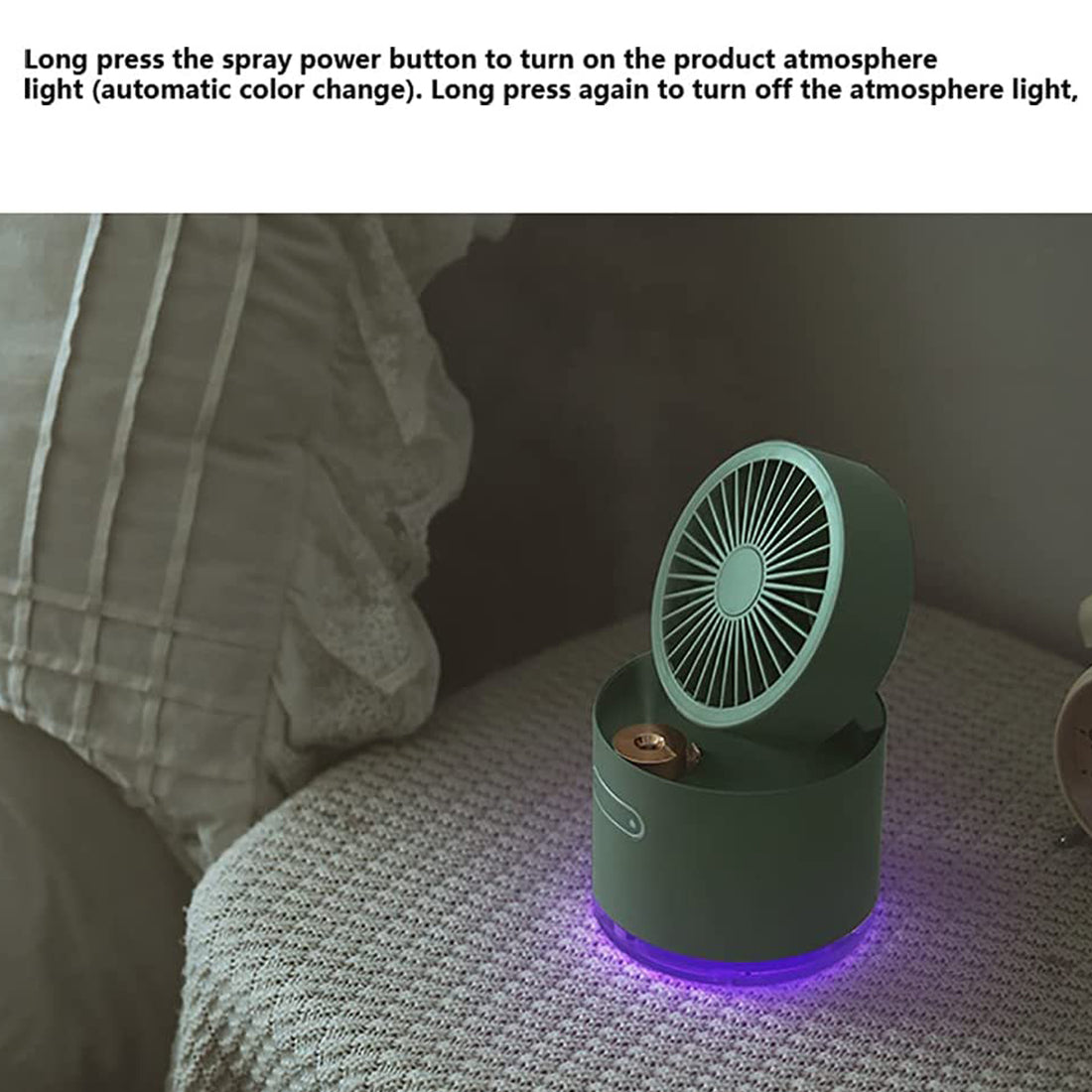 7615 Mini Desktop Cooling Fan Automatic Shaking Head Rotating Spray Humidifier Fan Water Cooling Small Fan Desktop Mini Air Conditioning Fan With Small Water Tank (Battery Not Include) - Shop Gharse